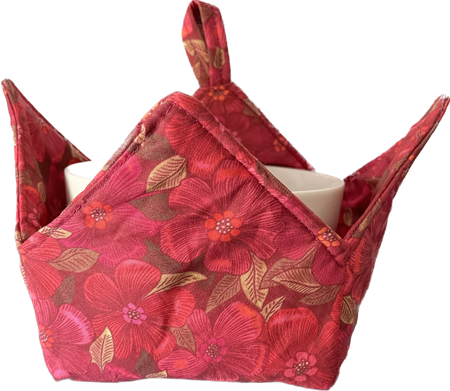 0063 - crimson classic floral delight small scale Fabric bycreativeinchi