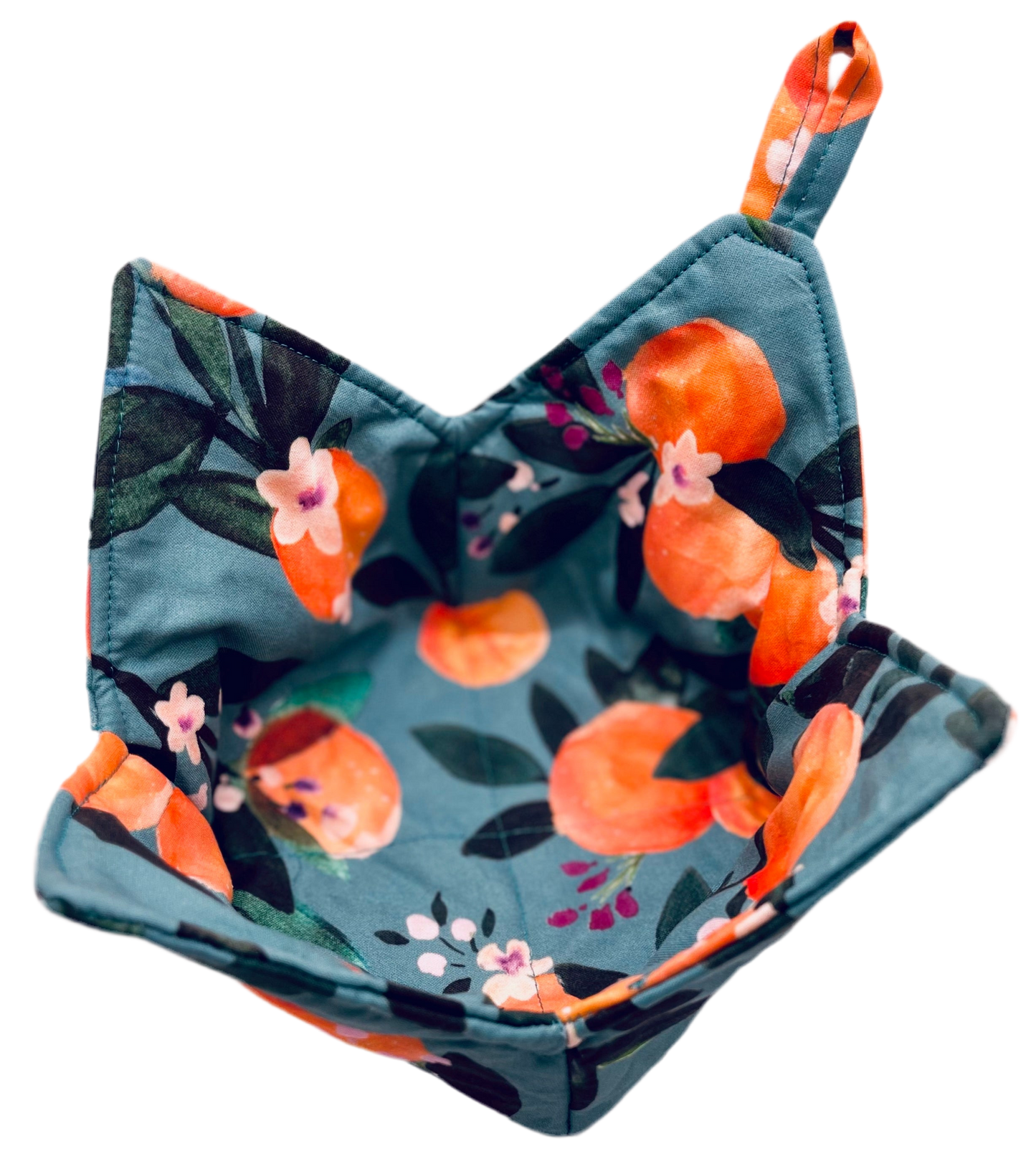 0056 - Dear Clementine oranges - teal Fabric by crystal_walen