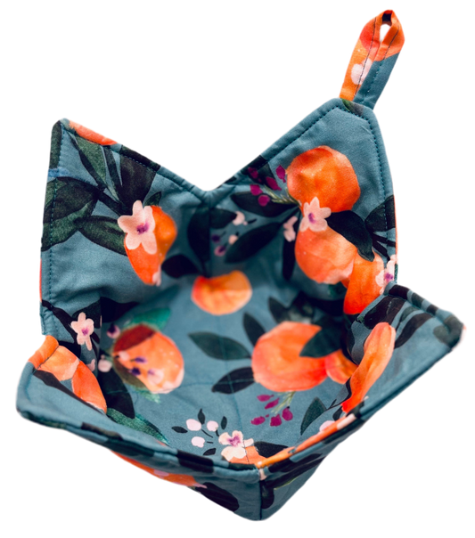 0056 - Dear Clementine oranges - teal Fabric by crystal_walen