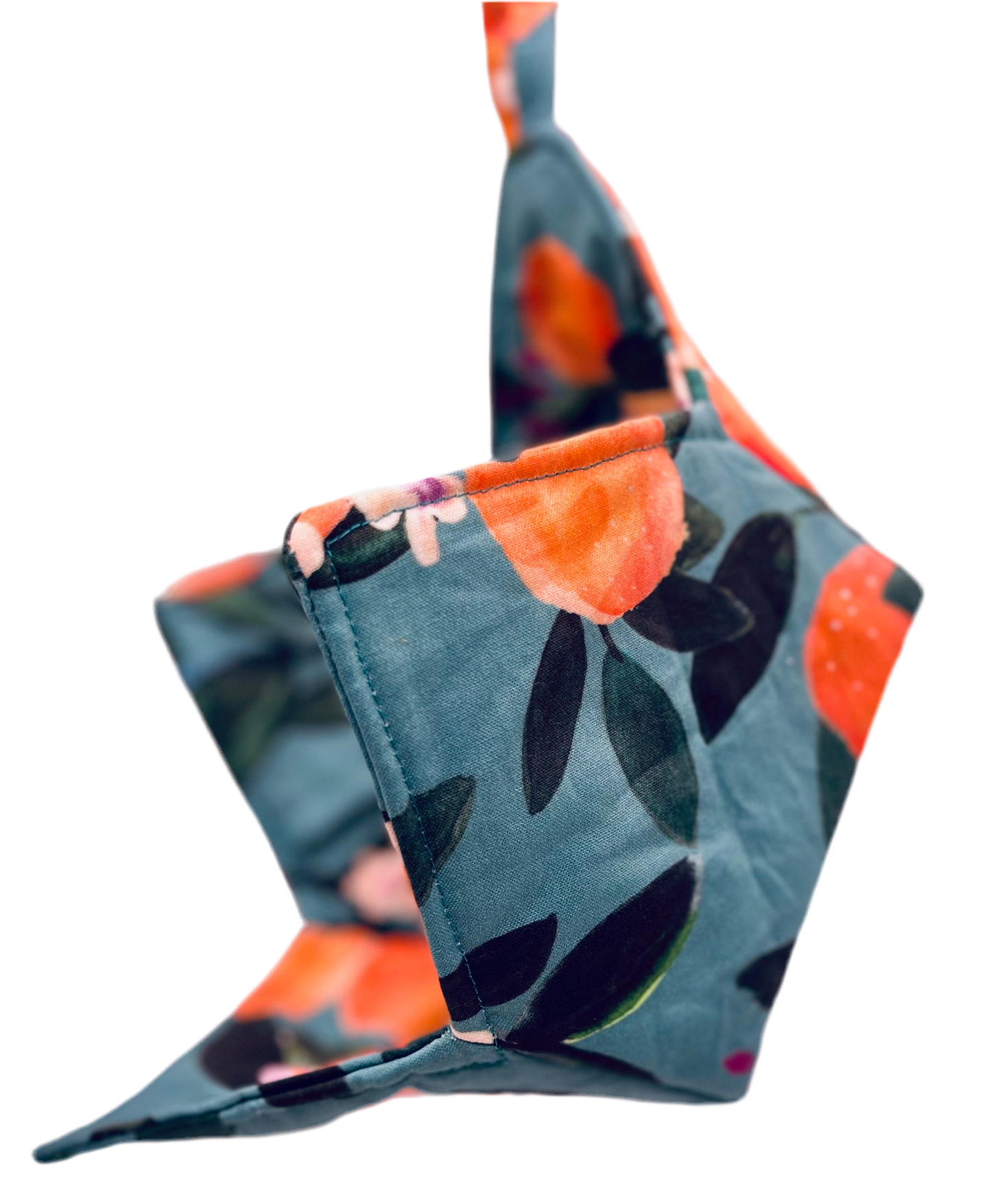 0056 - Dear Clementine oranges - teal Fabric by crystal_walen