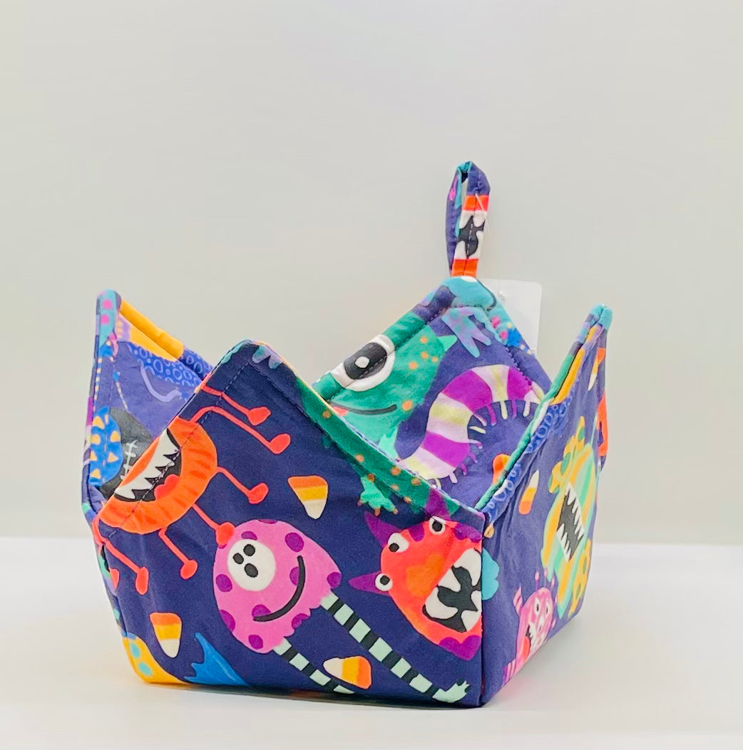 0097 - Halloween monsters  eating candy corn - Medium Fabric byanelise-design