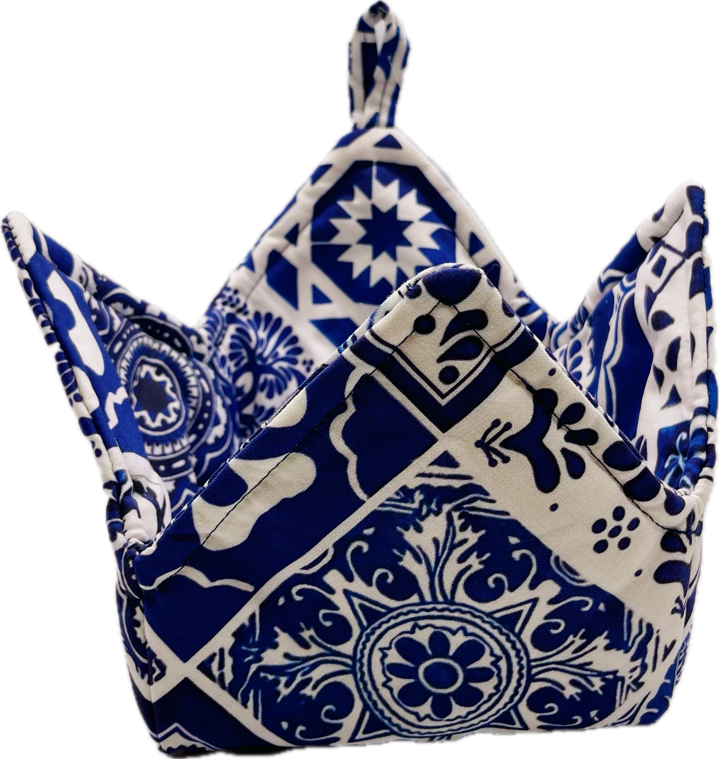 0081 - Talavera Tiles 3.5" blue & white Fabric bylbaron