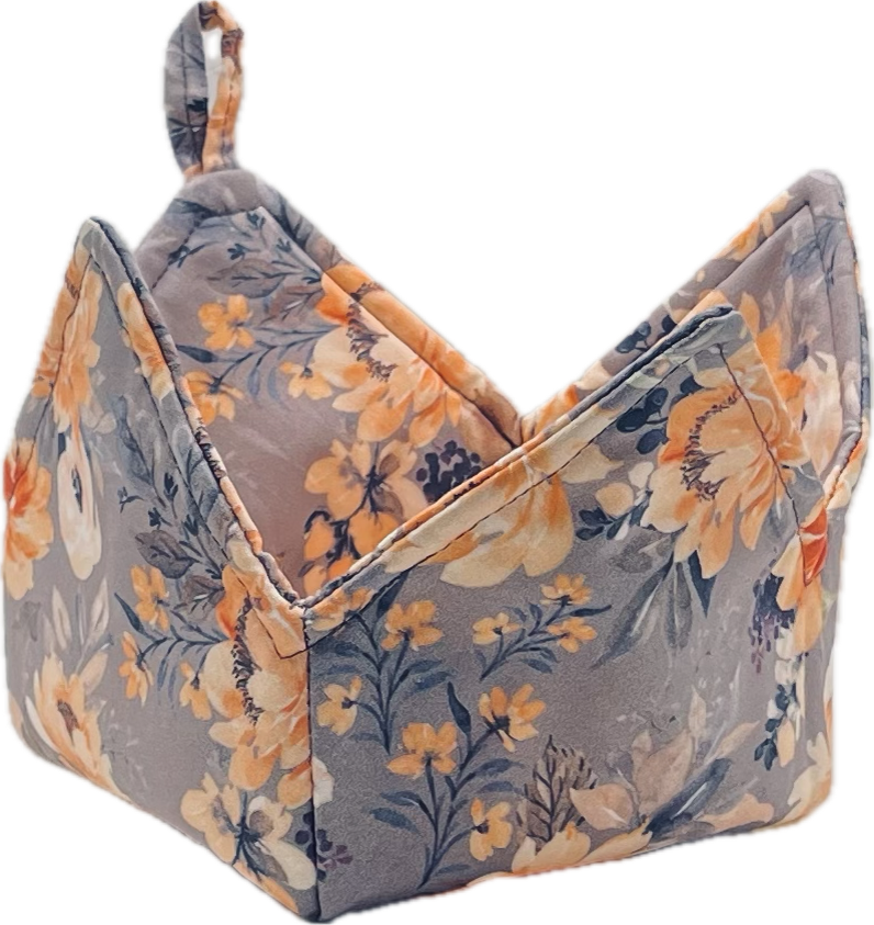 0084 - Pretty Peach Flowers Fall // Dusty Gray Fabric byhipkiddesigns