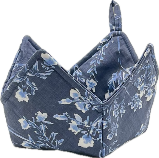 0099 - Chinoiserie Wild Flowers (Navy) - Large Scale Fabric bysmokeinthewoods