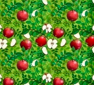 0088 - Apple Orchard (Green) Fabric byirishvikingdesigns