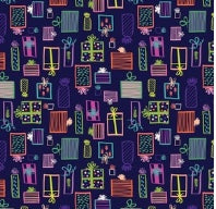 0091 - Christmas gift navy Fabric bysazerelli