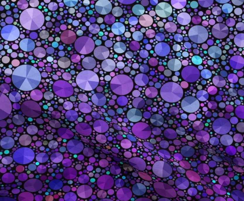 0107 -  Purple Circles Fabric by aftermyart