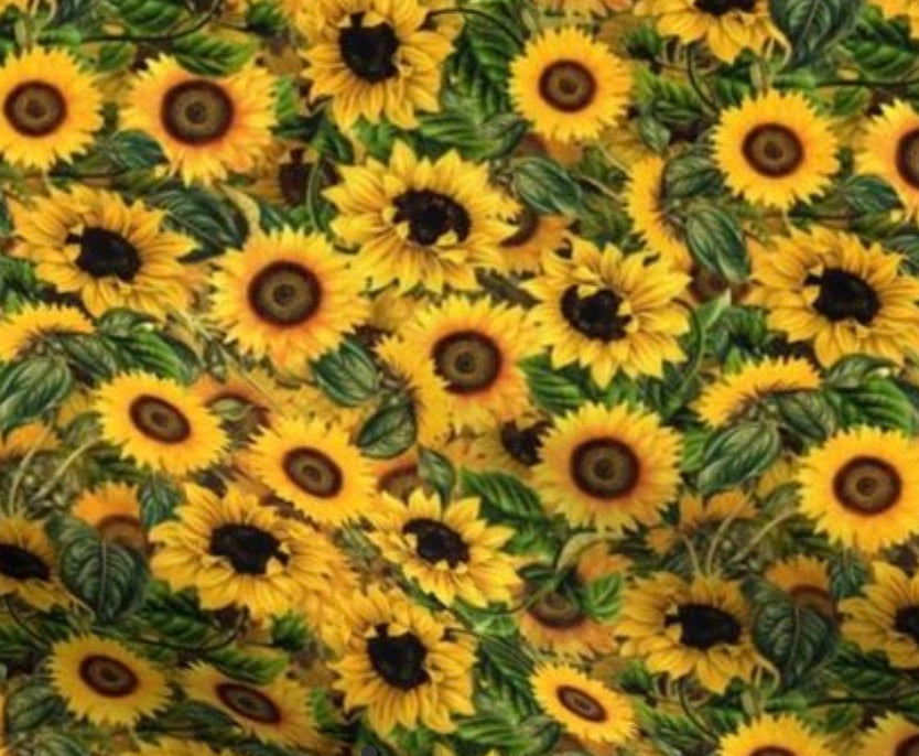 0112 - Vintage Sunflowers Fabric by utart