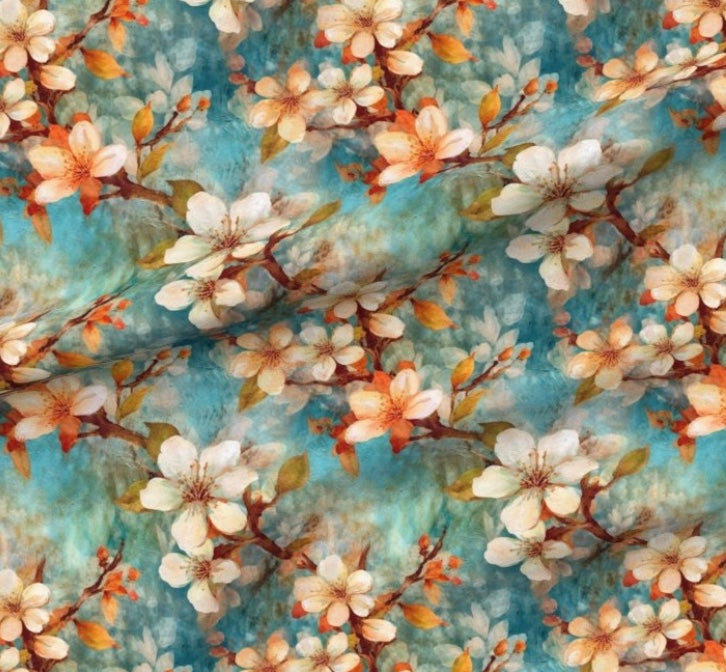 0085 - Apple blossoms in soft colors Medium & Large Fabric bygoldiewinship
