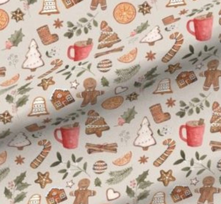 0086 - Gingerbread Party // Wafer - Christmas Fabric byhipkiddesigns