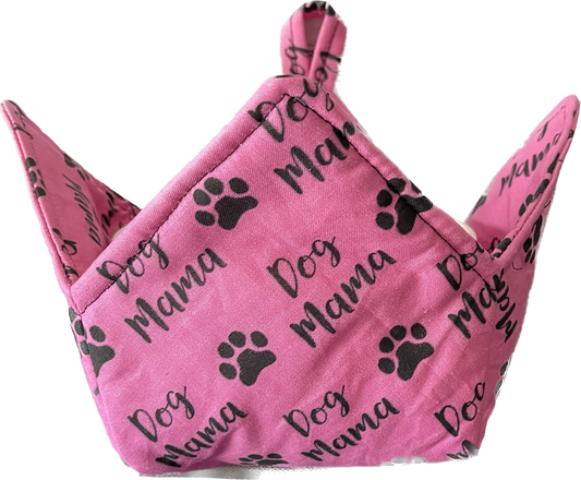 0062 - dog mama on hot pink small Fabric by lilcubby