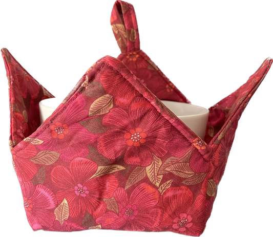 0063 - crimson classic floral delight small scale Fabric bycreativeinchi
