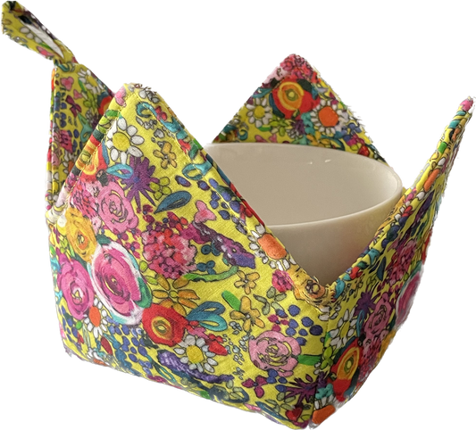0067 - Les Fleurs // Yellow (Small Size) Fabric bytheartwerks