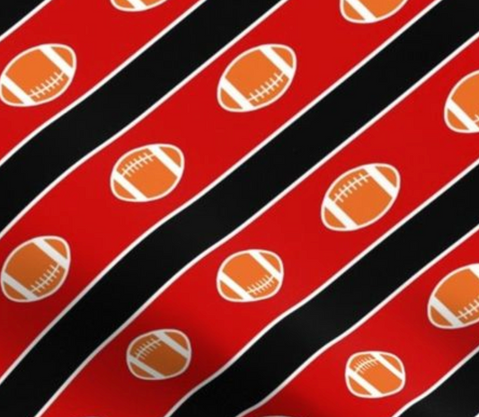 0040 - Football Stripes North Carolina State Fabric by fur buddy