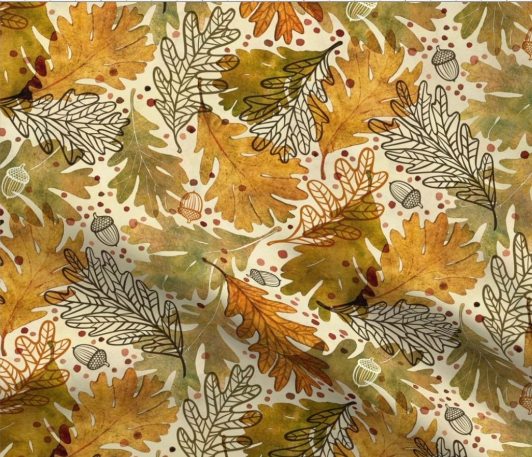 0059 - Autumn Confetti Fall Leaves- Thanksgiving Home Decor- Earthy Tones Oak Leaves and Acorns Fabric by patricia_lima